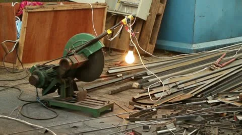 A grinder in a workshop Stock Footage 8989371