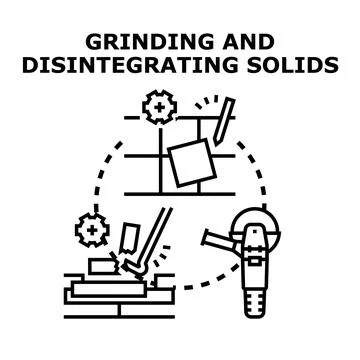 Grinding and disintegrating solid construction materials concept Stock Illustration