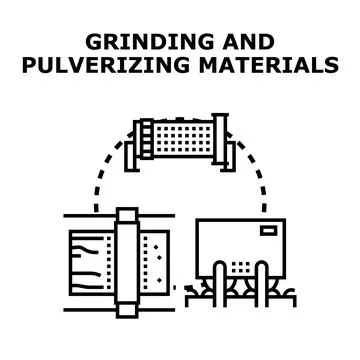 Grinding and pulverizing materials production process illustration Stock Illustration
