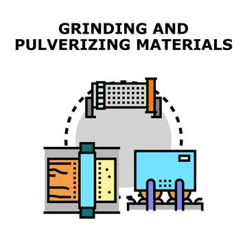 Grinding and pulverizing materials production process illustration Stock Illustration