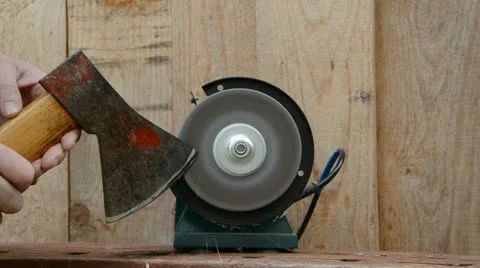 Grinding the axe Stock Footage 10892557