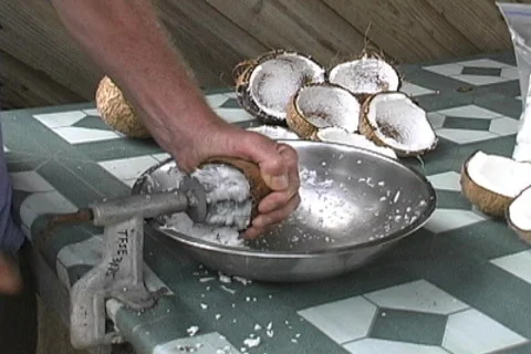 Grinding coconuts Vídeo Stock 119154