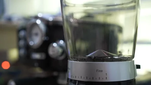 Grinding Coffee Bean In The Kitchen Stock Footage 130023100