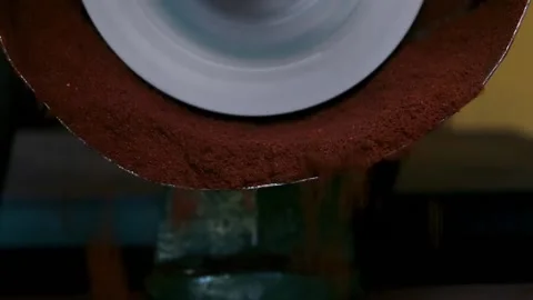 Grinding of coffee beans with an electrical mill Stock Footage 142711648