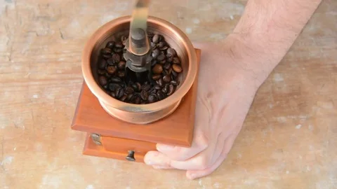 Grinding coffee beans Video stock 74570679