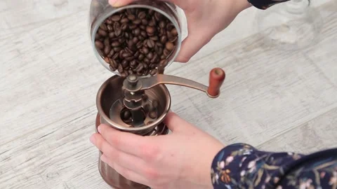 GRINDING COFFEE Stock Footage 155074687