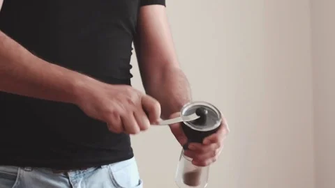 Grinding Coffee. Preparing speciality coffee with an alternative method 動画素材 73848671