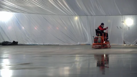 Grinding concrete pavement Stock Footage 129496553