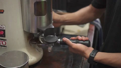 Grinding Espresso Coffee Stock Footage 136500092