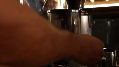 Grinding fresh coffee from Colombia Stock Footage