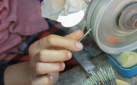 Grinding gemstone Stock Photos