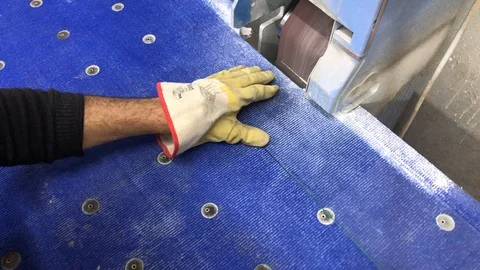 Grinding of glass on the machine Stock Footage 106341417