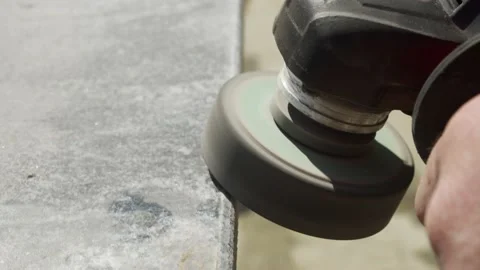 Grinding granite stone with a grinder. Stock Footage 172494928