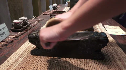 Grinding Herbs To Powder With Old Tools Stock Footage 55852091
