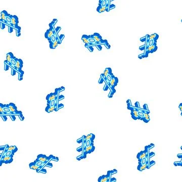 Grinding industry machine isometric icon seamless pattern 스톡 일러스트