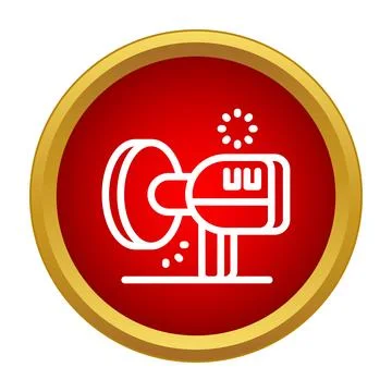 Grinding machine industrial tool icon in a red circle Stock Illustration