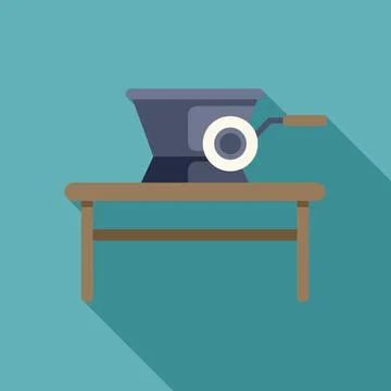 Grinding machine standing on wooden table in workshop Stock Illustration