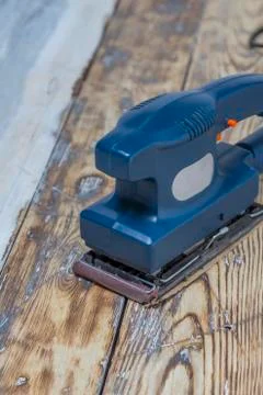 Grinding machine on wood Stock Photos