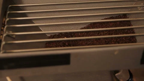 Grinding of malt for producing beer at the brewery. The crushing of the malt in Stock Footage 87737040