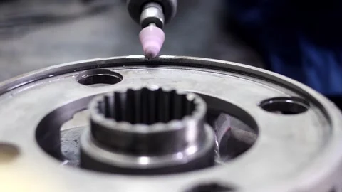 Grinding Metal Component with Rotary Tool. Stock Footage 341950380