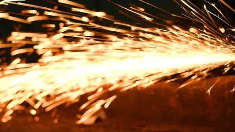 Grinding Metal In A Factory Video stock 103641687