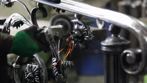 Grinding of metal Stock Footage 92152836