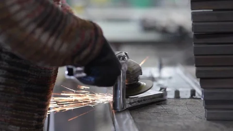 Grinding of metal Stock Footage 92152867