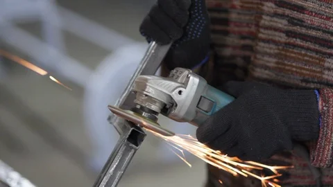 Grinding of metal Stock Footage 92152913