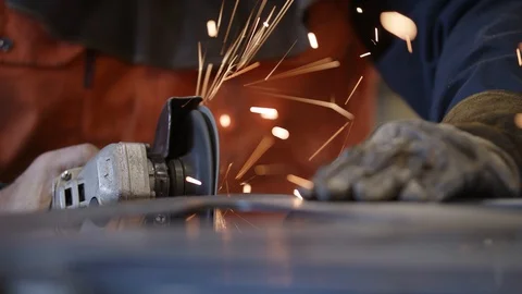 Grinding Metal Stock Footage 124777024