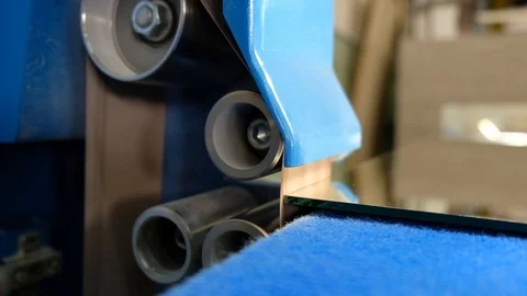 Grinding of the mirror on an old machine Stock Footage 117223214