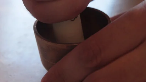 Grinding in a small mortar Stock Footage 88701193