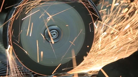 Grinding steel, slowmotion Stock Footage 66247571