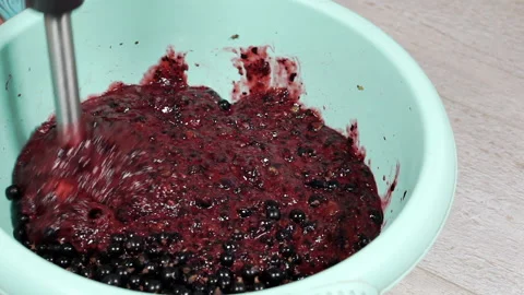 Grinding various berries with a blender. Stock Footage 159437131