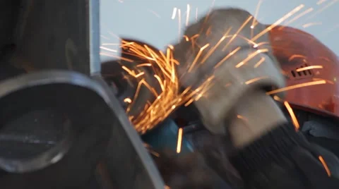 Grinding of welded joints Stock Footage 68416497