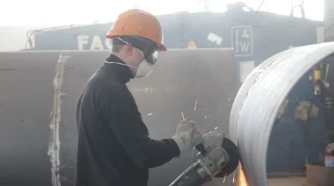 Grinding of welded joints Stock Footage 68416530