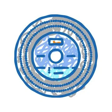 Grinding wheel manufacturing engineer icon doodle illustration 스톡 일러스트
