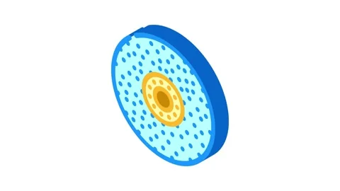 Grinding wheel manufacturing engineer isometric icon animation Stock Footage 327291705