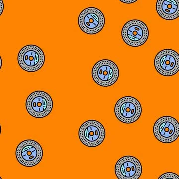 Grinding wheel manufacturing engineer vector seamless pattern Stock Illustration