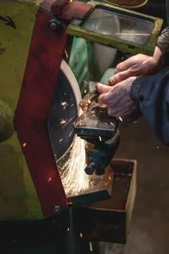 Grinding wheel work Stock Photos