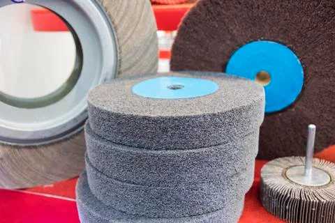 Grinding wheels for metalwork ; Stock Photos