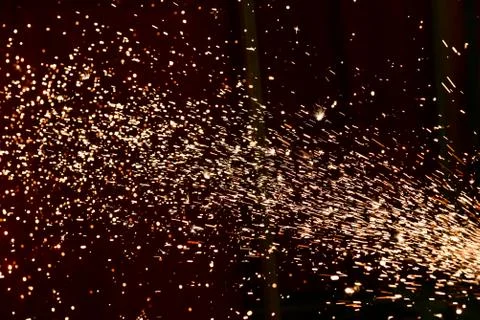 Grinding wheels polished, Sprays from the processing metal Stock Photos