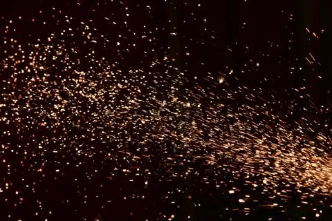 Grinding wheels polished, Sprays from the processing metal Stock Photos