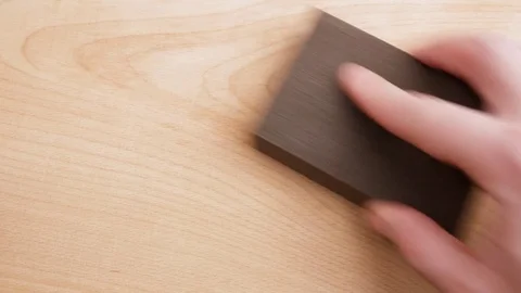 Grinding wood grinding sponge. Stock Footage 71563003