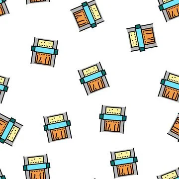 Grinding wood machine vector seamless pattern Stockillustratie