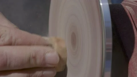 Grinding a wooden ring Stock Footage 151487584