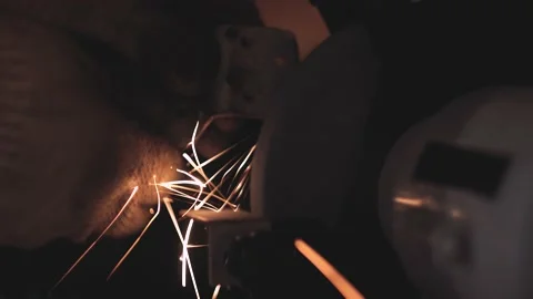 Grinding work in production 4K Video stock 195023421