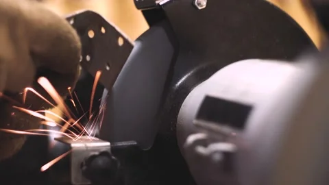 Grinding work in the workshop 4K Stock-Footage 195023440