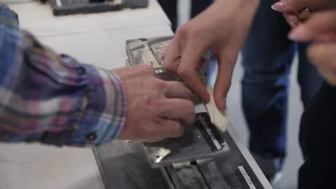 Grinds the Board on the Machine Stock Footage 134283847