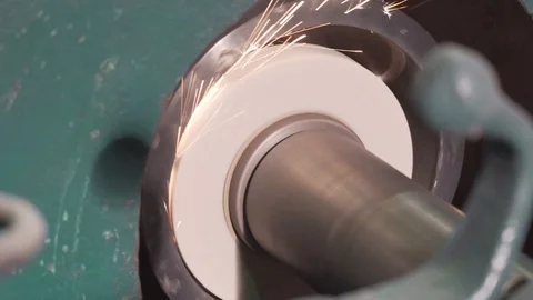 The grindstone centers the part Stock Footage 129770463