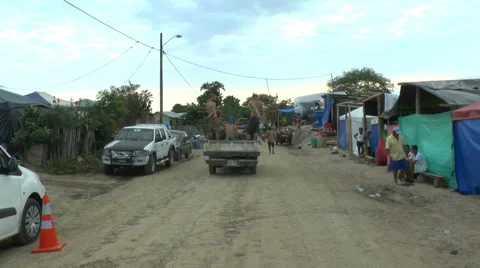 Gringos Drive Down Street Stock Footage 63746421